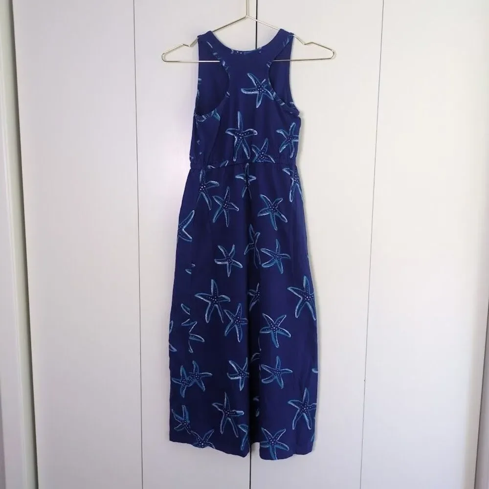 Gymboree Mermaid Cove Starfish Maxi dress Girls 8 Blue Summer Beach Vacation
